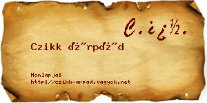 Czikk Árpád névjegykártya