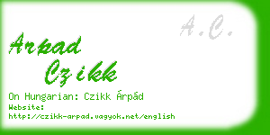 arpad czikk business card